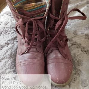 Purple Lace Up Boots